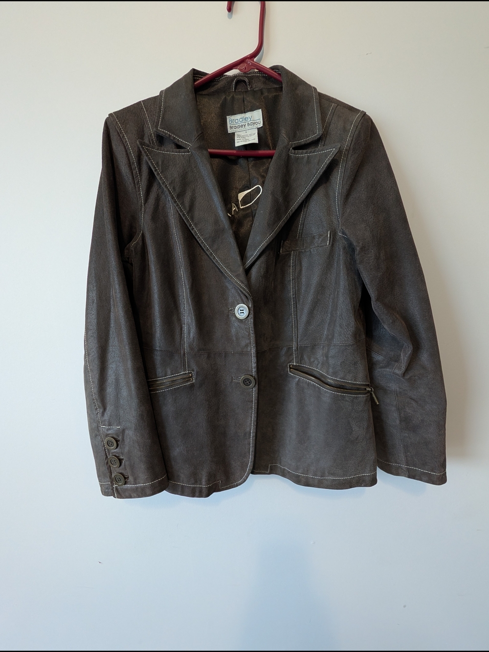 Vintage Bradley By Bradley Bayou Suede Gray Women's Small Blazer Jacket